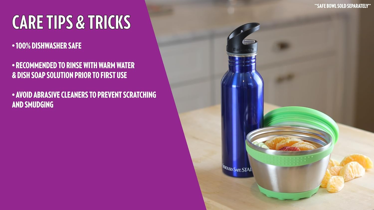 0.6-Liter Tinted Stainless Steel Water Bottle by New Wave Enviro