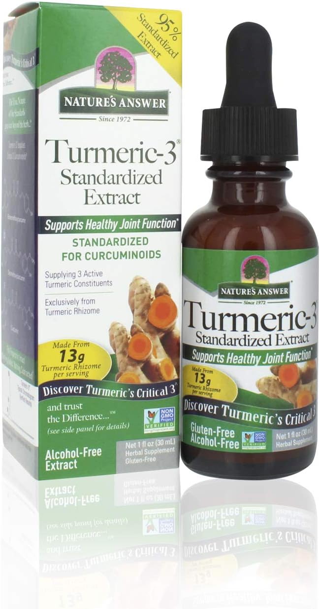 1-Fluid Ounce Nature's Answer Turmeric-3 Liquid for Joint Support