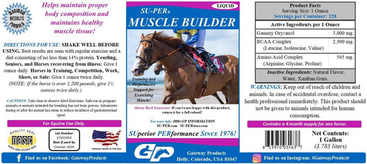 1 Gallon SU-PER Muscle Builder Horse Supplement - Enhance Training & Performance - 4 Month Supply