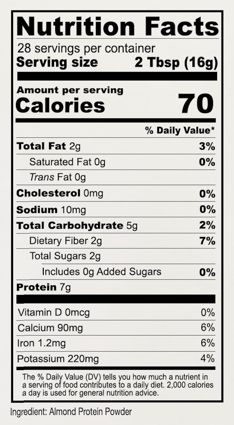 1 lb Anthony's Almond Protein Powder - Gluten Free, Non GMO, Plant Based - USA Made