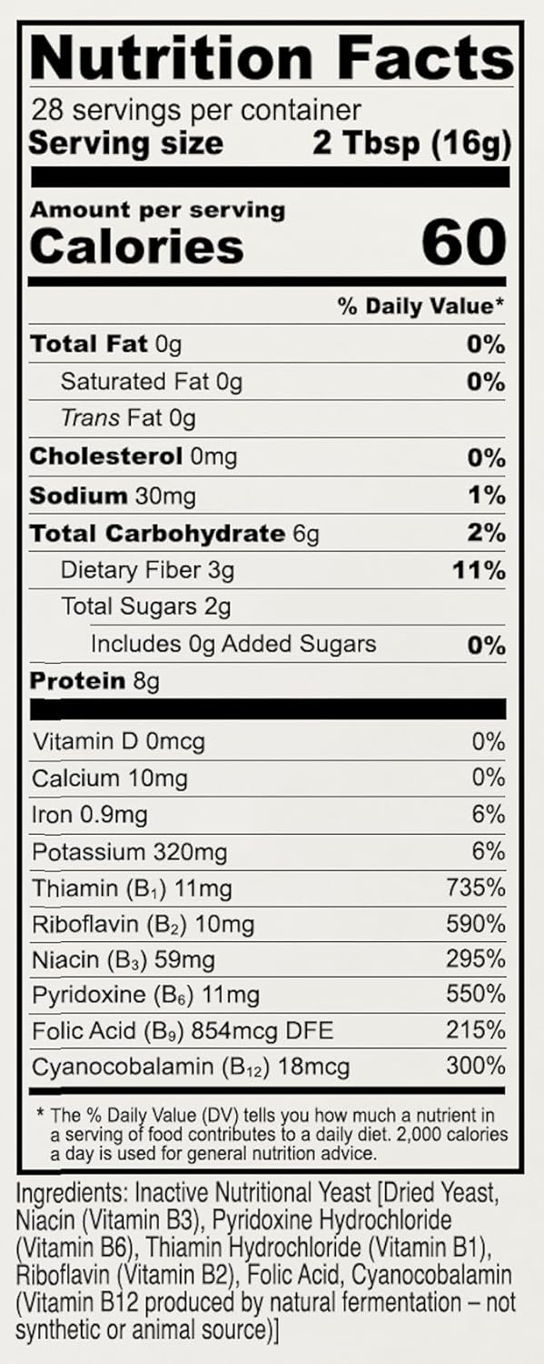 1 lb Anthony's Premium Nutritional Yeast Flakes - Fortified, Gluten Free, Non GMO, Vegan