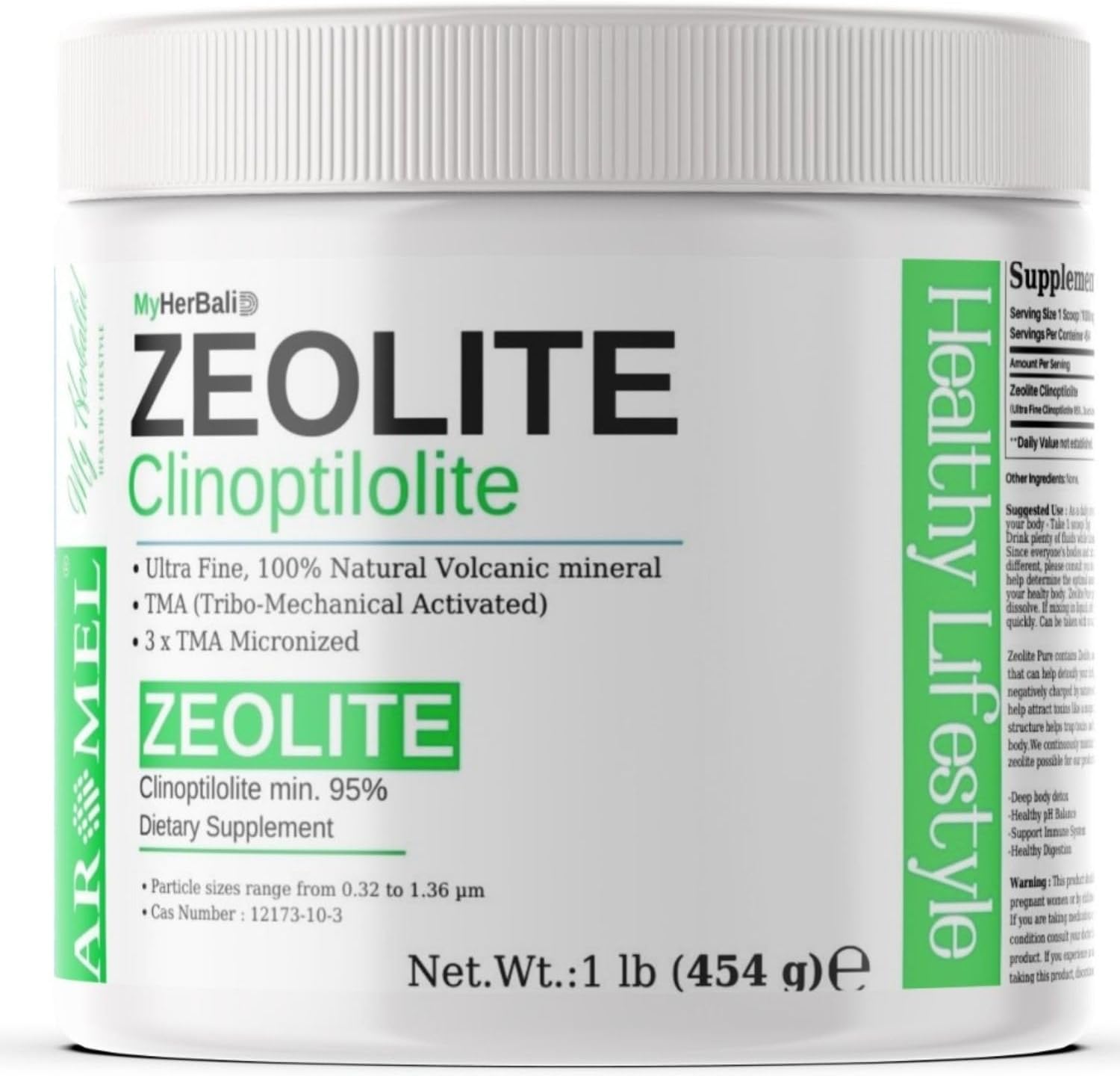 1 lb Aromel Zeolite Clinoptilolite Powder with 90 Softgel Capsules of Black Seed Oil