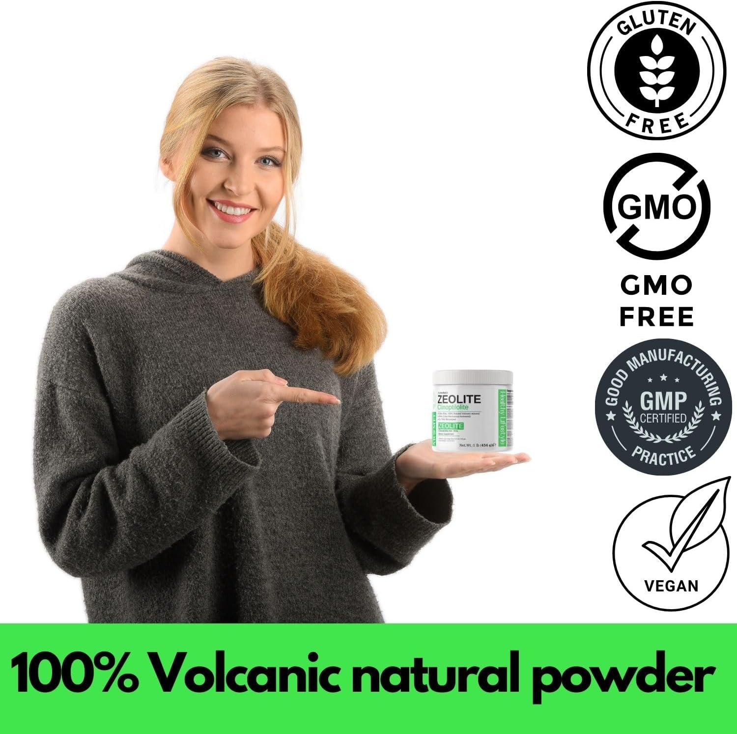 1 lb Aromel Zeolite Clinoptilolite Powder with 90 Softgel Capsules of Black Seed Oil