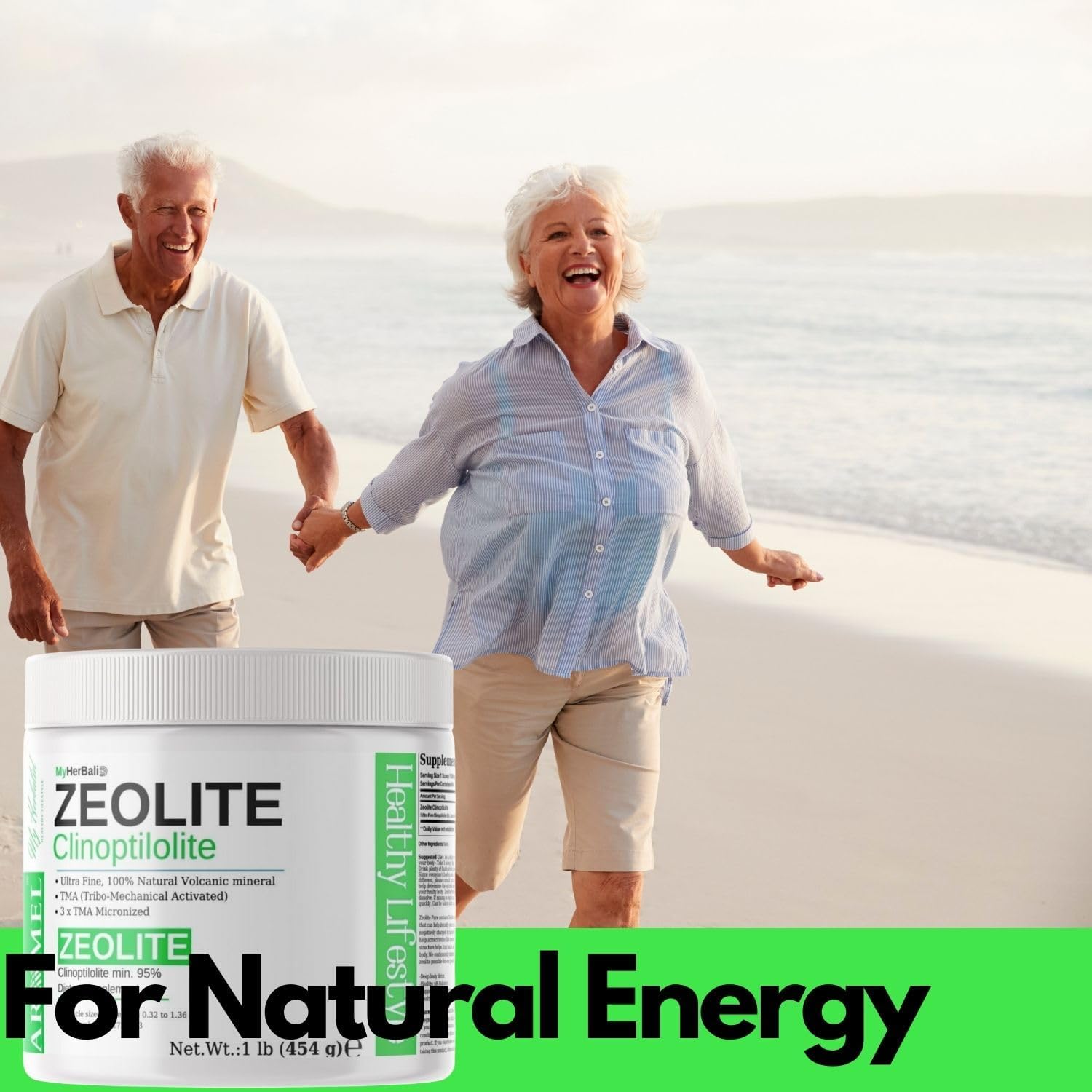 1 lb Aromel Zeolite Clinoptilolite Powder with 90 Softgel Capsules of Black Seed Oil