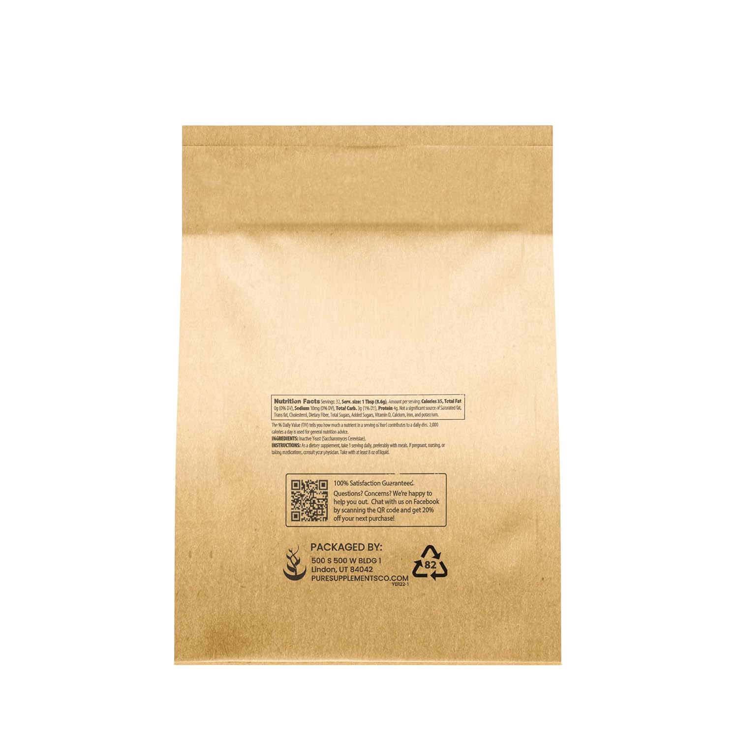 1 lb Brewer's Yeast and Calcium Citrate Bundle - Pure Original Ingredients, No Additives or Fillers - Dietary Supplements for Wellness