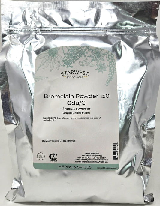 1 lb Bromelain Powder 150gdu - Ananas comosus Supplement by Starwest Botanicals