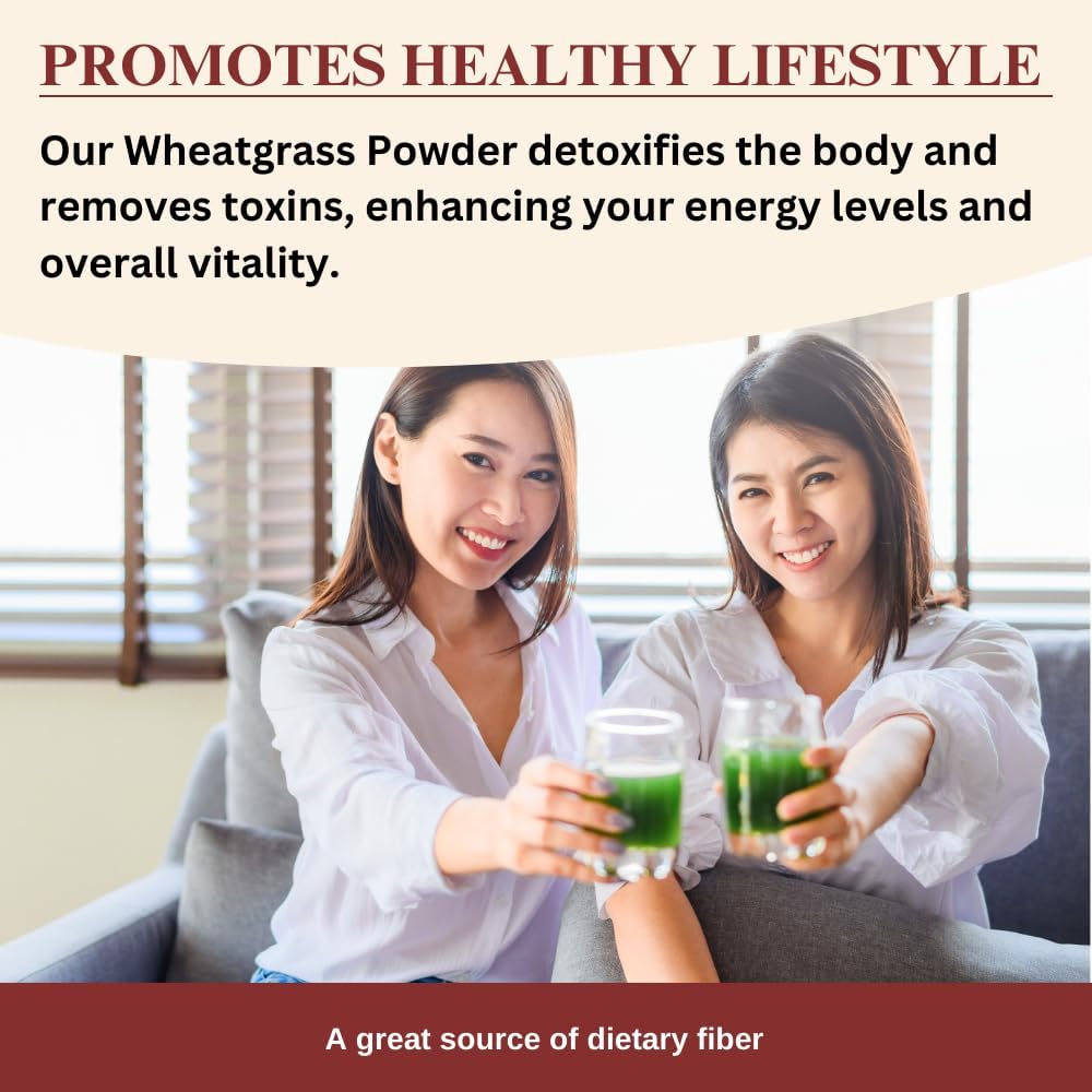 1 lb Darsa Organics Wheatgrass Powder - Non-GMO, Gluten-Free, Kosher, Rich in Vitamins A, C & E, Boosts Energy, Vitality & Digestive Health from India - BoostGo Australia