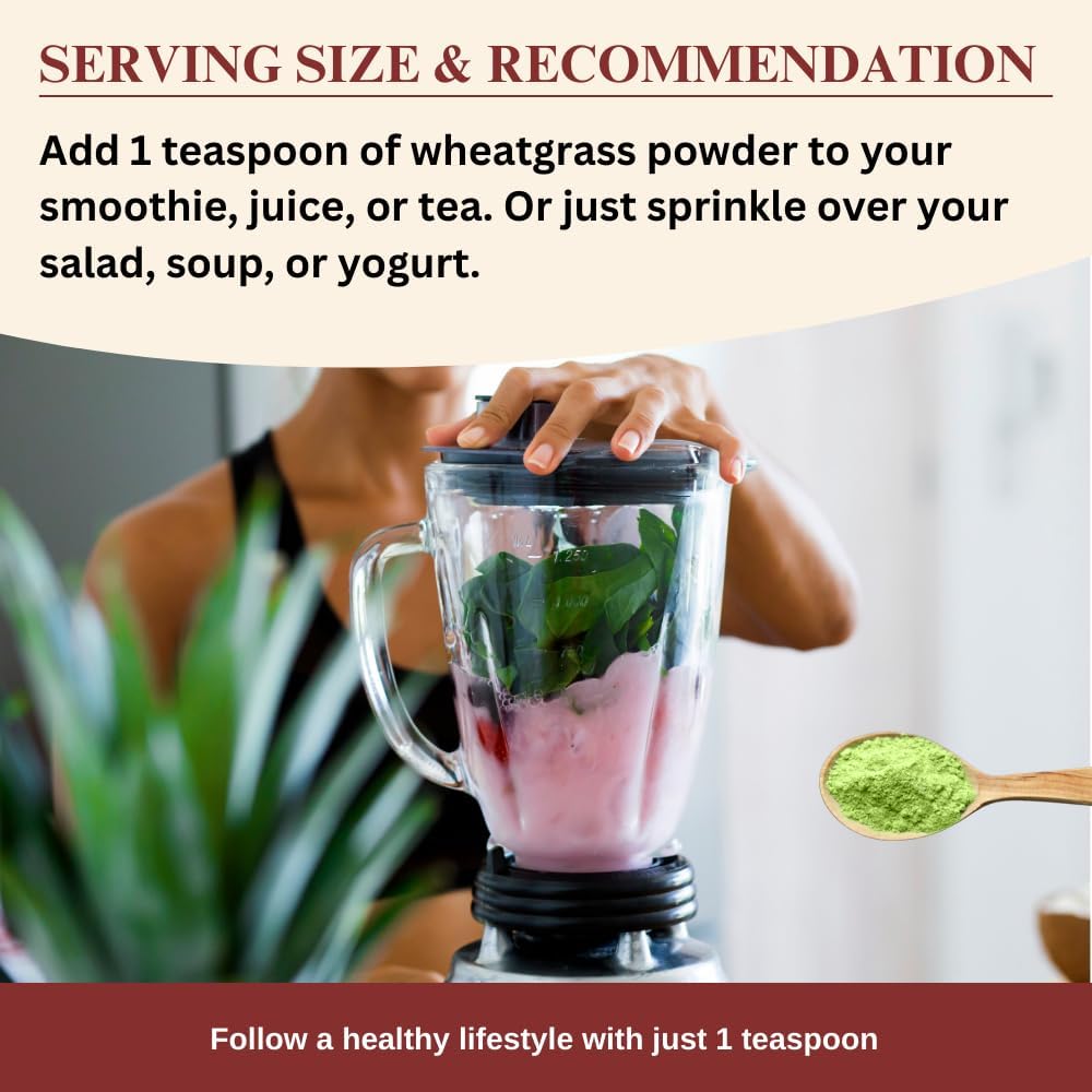 1 lb Darsa Organics Wheatgrass Powder - Non-GMO, Gluten-Free, Kosher, Rich in Vitamins A, C & E, Boosts Energy, Vitality & Digestive Health from India - BoostGo Australia