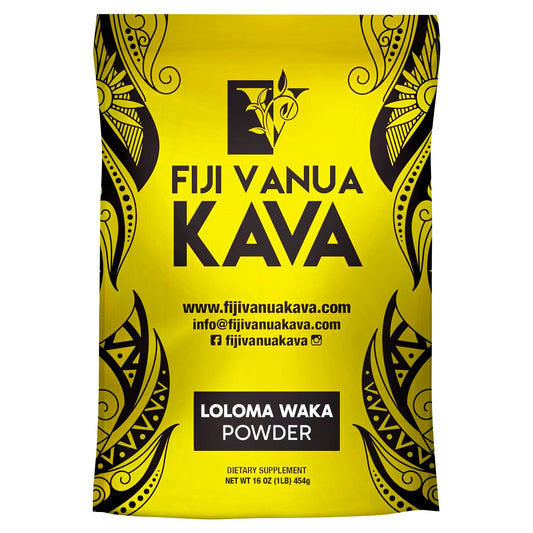 1 lb Fiji Vanua Kava Premium Loloma Waka Kava Root Powder - Noble Kava Root with Sun-dried Lateral Roots - Medium Grind for Easy Preparation - Smooth & Delicious Taste