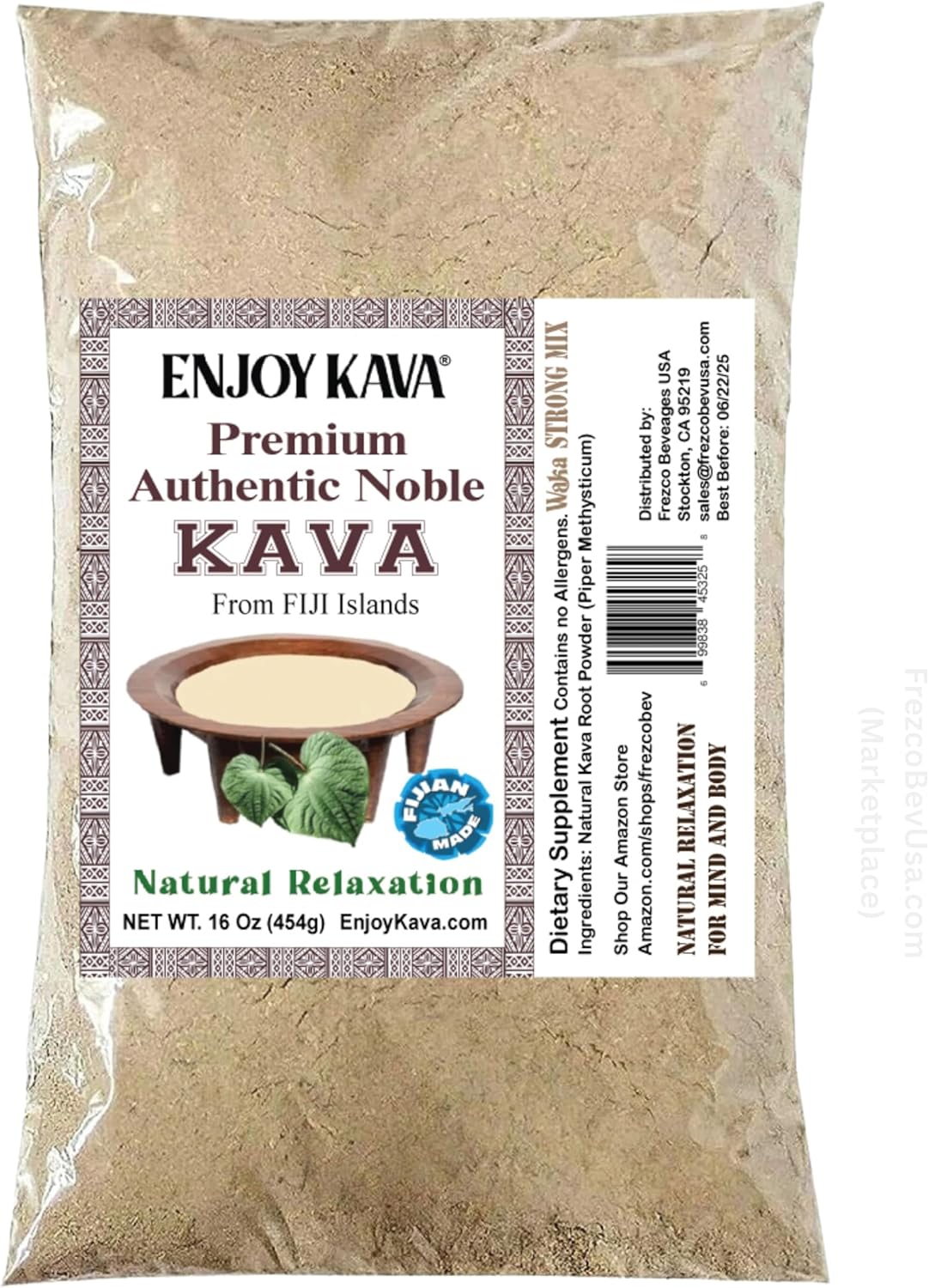 1 LB Fiji's #1 AAA Grade Waka Kava Root Powder - 100% Noble Kava from Pure Fijian Roots - Fiji'sKava.com