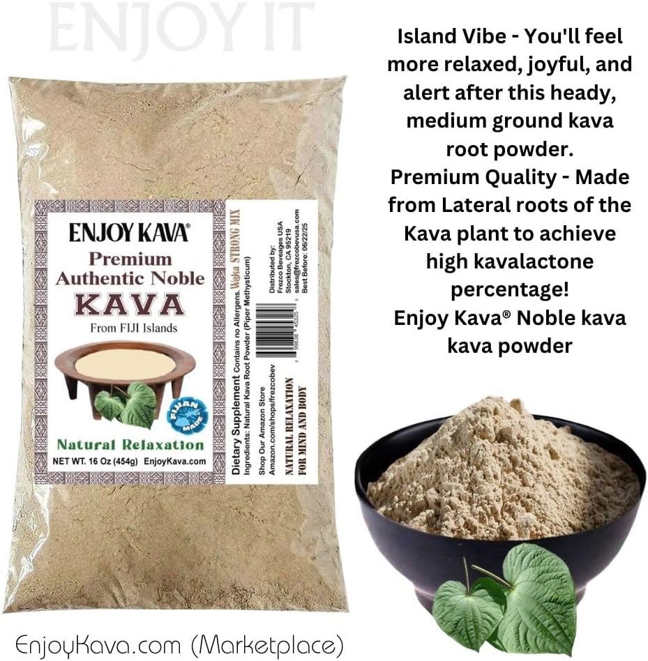 1 LB Fiji's #1 AAA Grade Waka Kava Root Powder - 100% Noble Kava from Pure Fijian Roots - Fiji'sKava.com