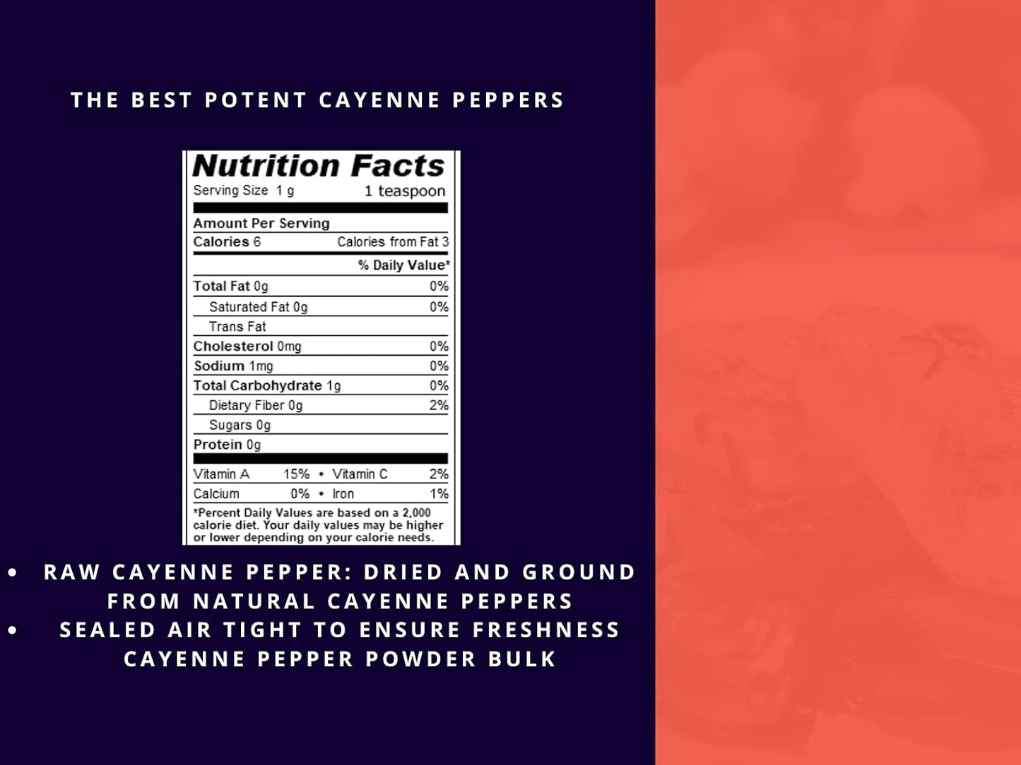 1 lb Gluten-Free Indian Cayenne Pepper Powder 90k H.U. - Spicy & Potent Vegan Seasoning for Food Service by Sweet Sunnah