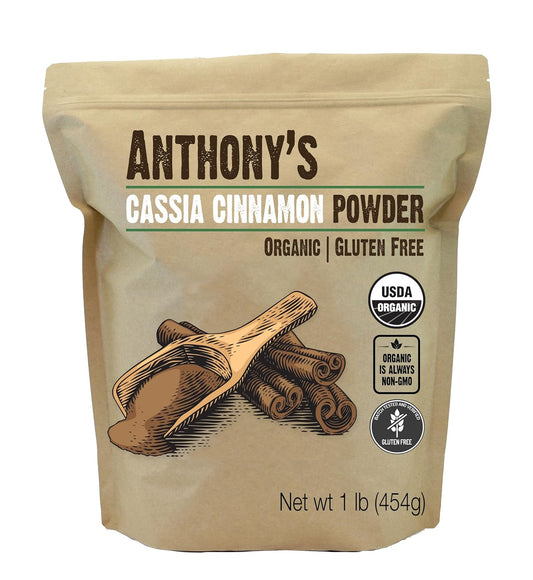 1 lb Ground Organic Cassia Cinnamon Powder - Gluten Free, Non GMO, Non Irradiated, Keto Friendly by Anthony