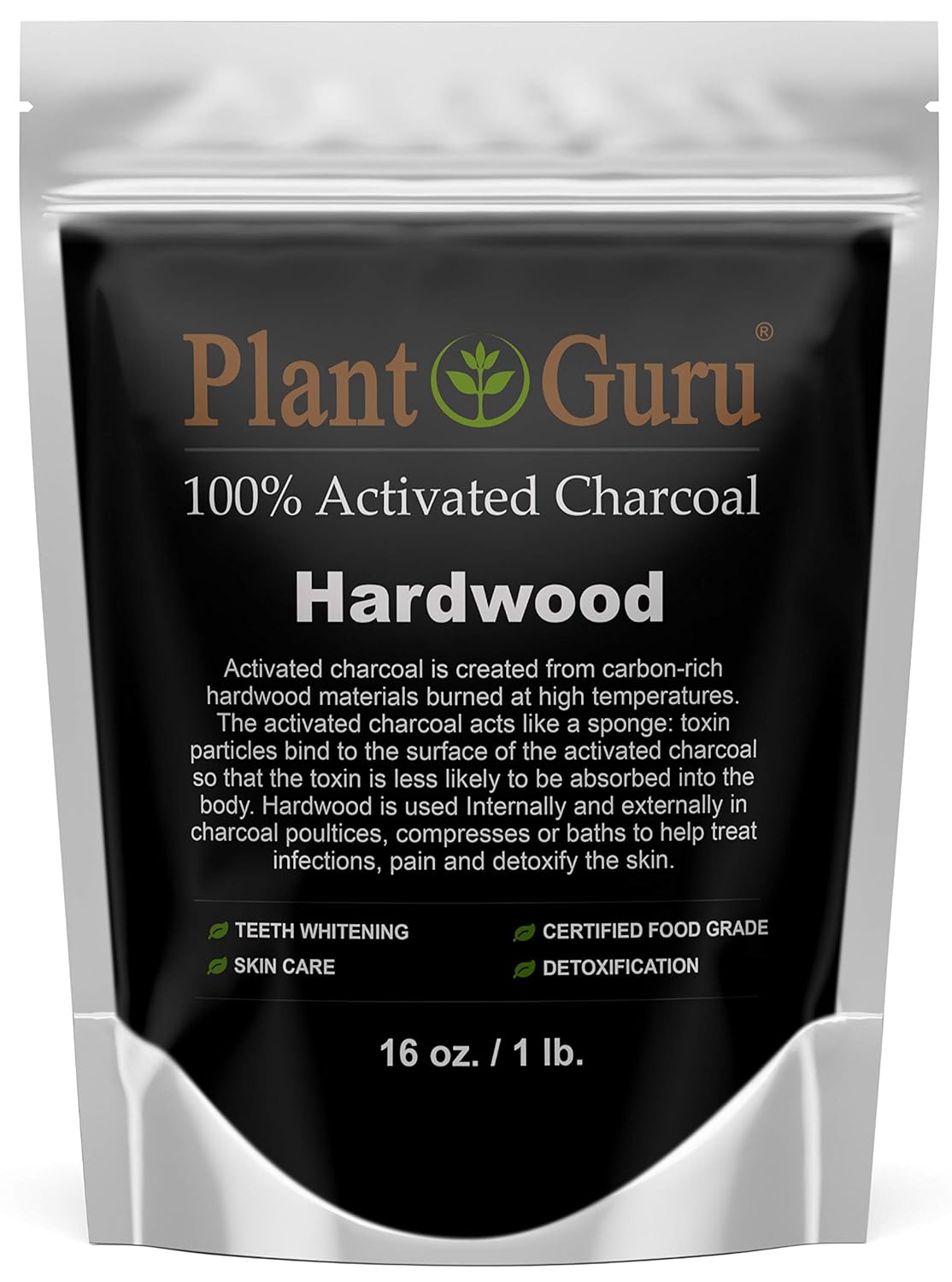 1 lb. HARDWOOD Activated Charcoal Powder - Food Grade Kosher Non-GMO for Teeth Whitening, Face Masks, Soap Making - Promotes Detox & Digestion