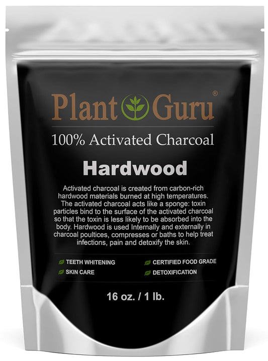 1 lb. HARDWOOD Activated Charcoal Powder - Food Grade Kosher Non-GMO for Teeth Whitening, Face Masks, Soap Making - Promotes Detox & Digestion