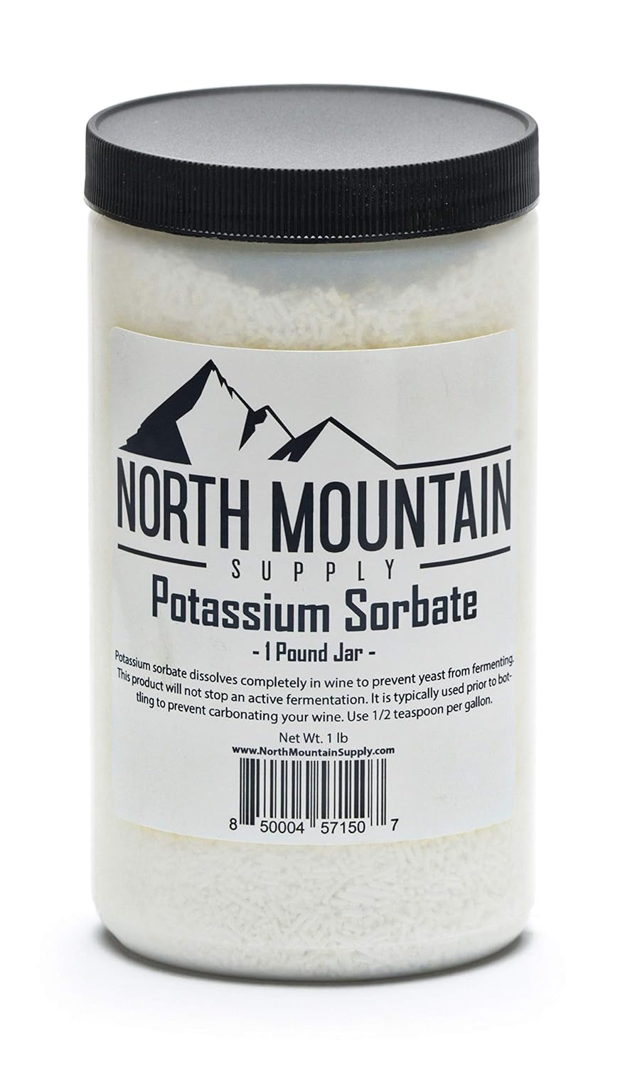 1 lb Jar of North Mountain Supply Food Grade Potassium Sorbate for Stabilizing