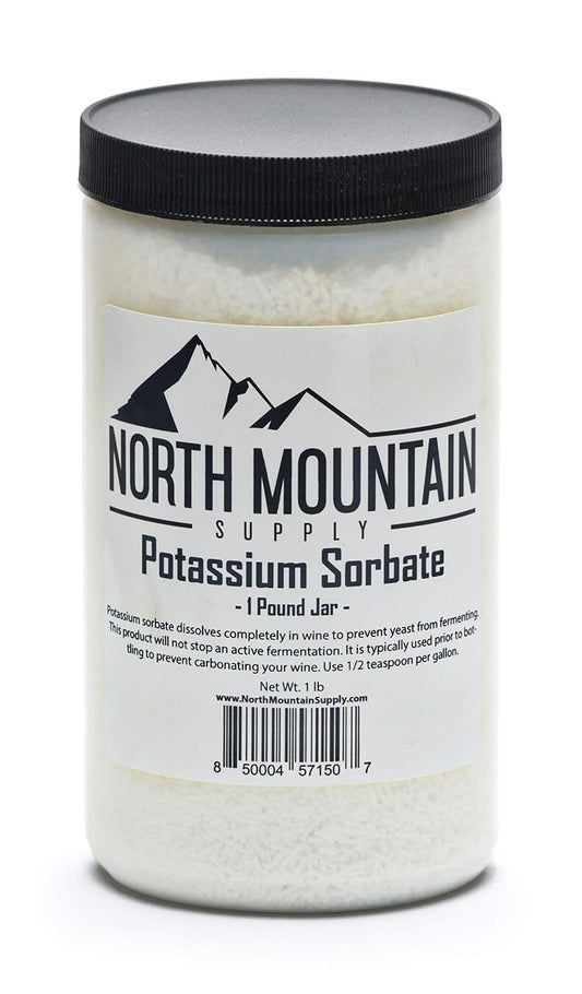 1 lb Jar of North Mountain Supply Food Grade Potassium Sorbate for Stabilizing