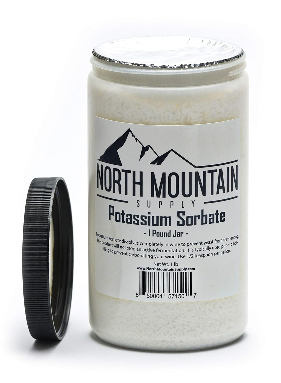 1 lb Jar of North Mountain Supply Food Grade Potassium Sorbate for Stabilizing