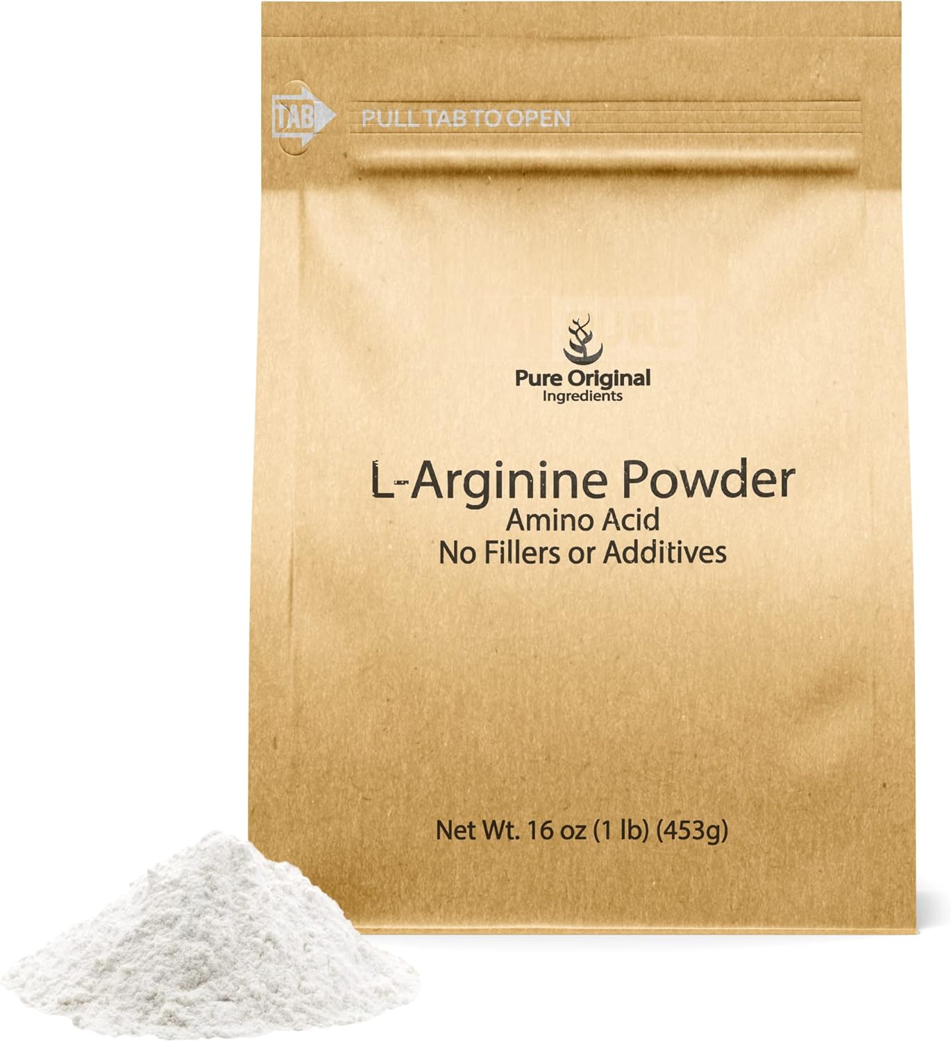 1 lb L-Arginine Powder with Pure Amino Acids - No Fillers - Dietary Supplement