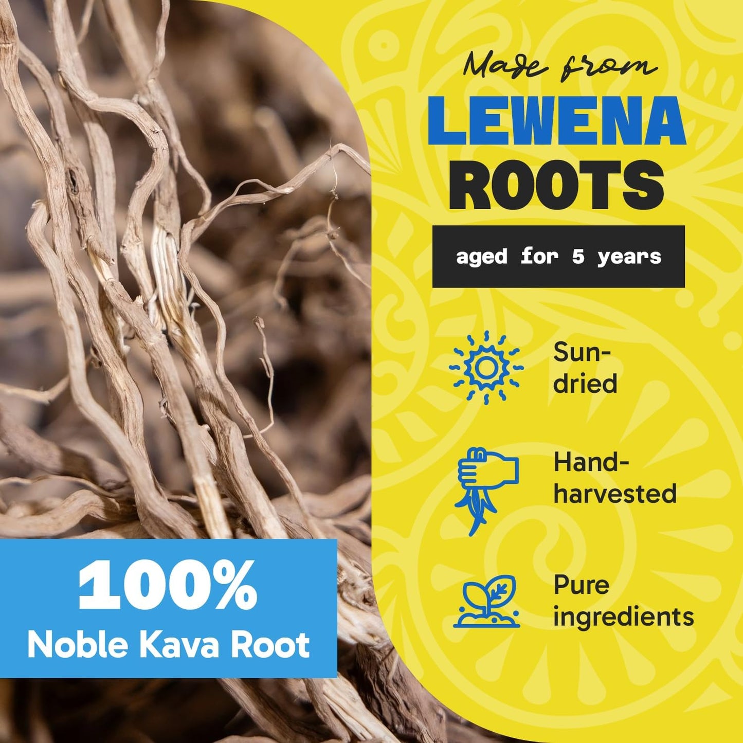 1 lb Premium Fiji Vanua Kava Lewena Powder - Smooth & Pure Basal Kava Roots, Medium Grind, 6-7% Kavalactone Content - No Additives