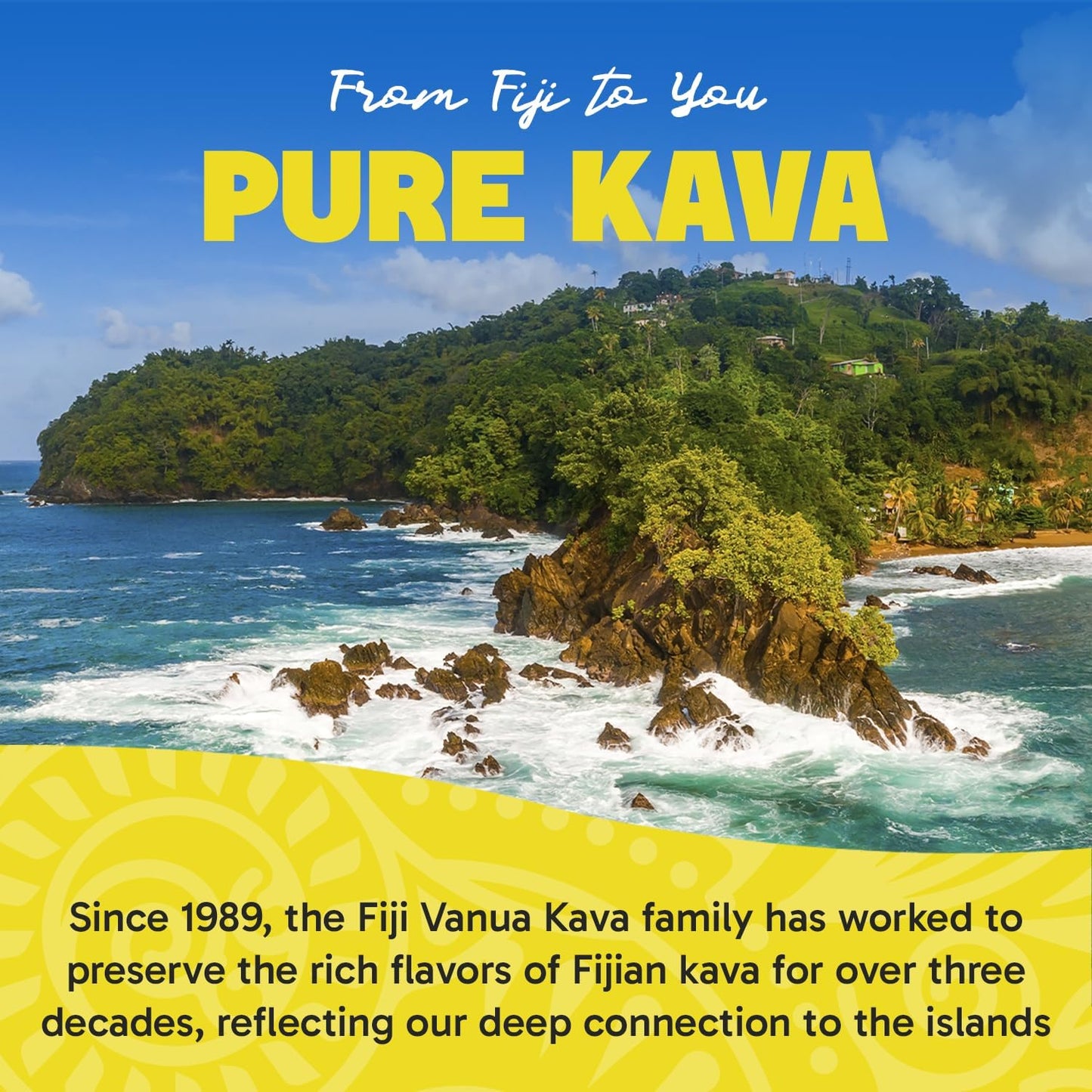 1 lb Premium Fiji Vanua Kava Lewena Powder - Smooth & Pure Basal Kava Roots, Medium Grind, 6-7% Kavalactone Content - No Additives