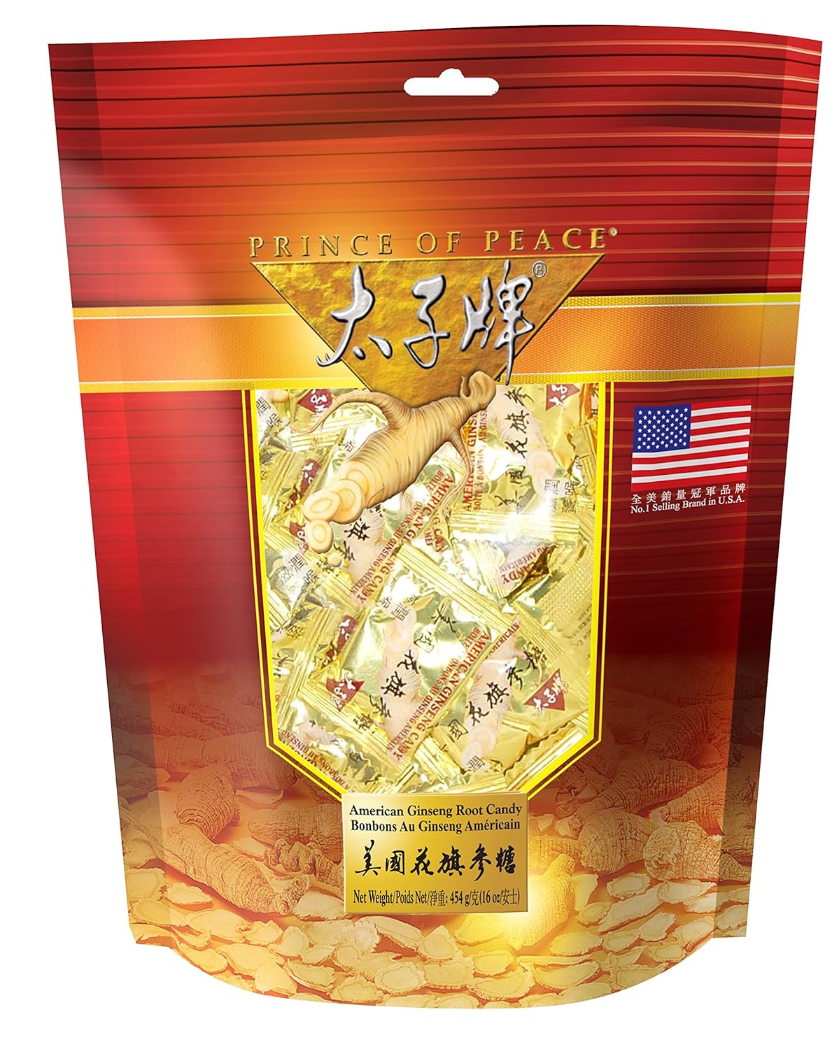 1 lb Prince of Peace American Ginseng Root Candy - Natural Herbal Energy Boost - Authentic Asian Snack