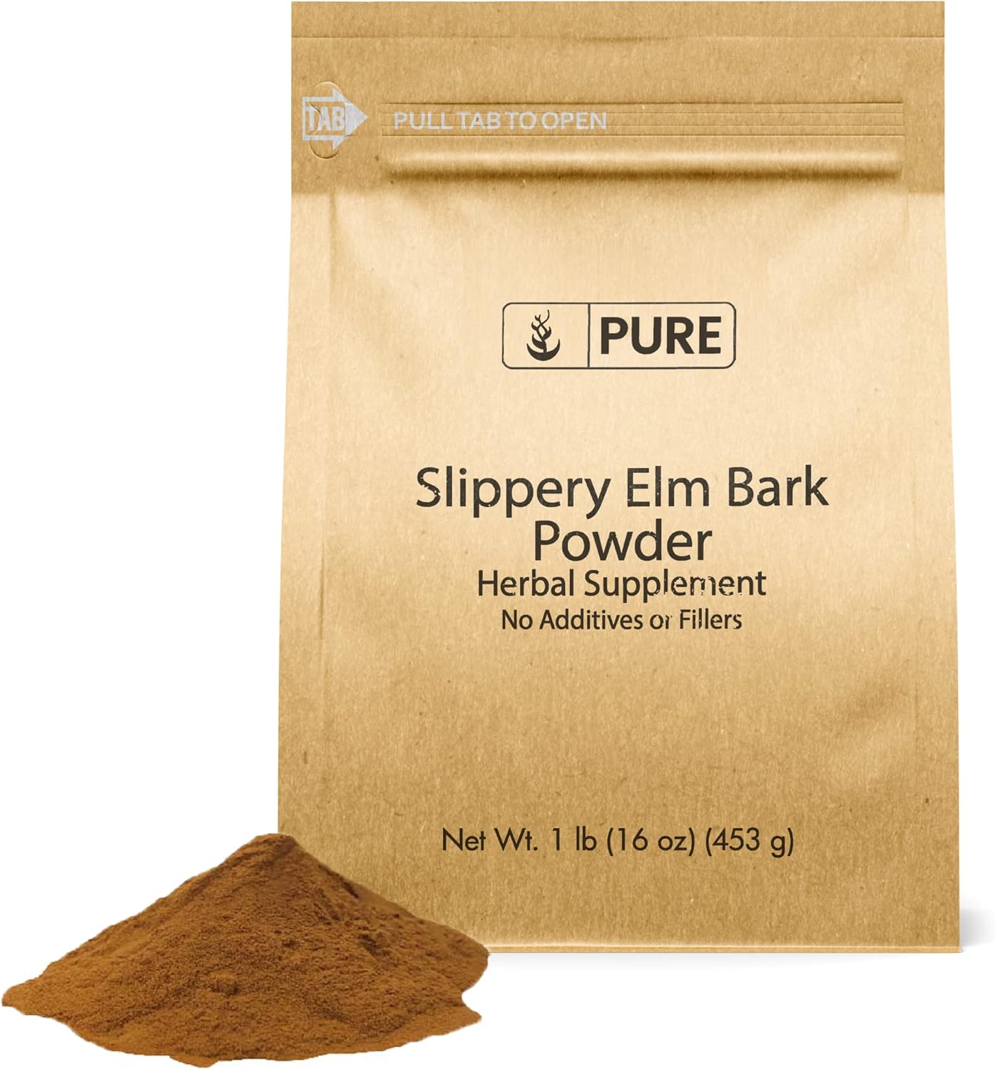 1 lb Pure Slippery Elm Bark Powder - Original Ingredients, Vegan & Gluten-Free