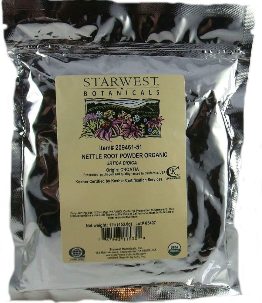 1 lb Starwest Botanicals Nettle Root Powder - Organic and Pure