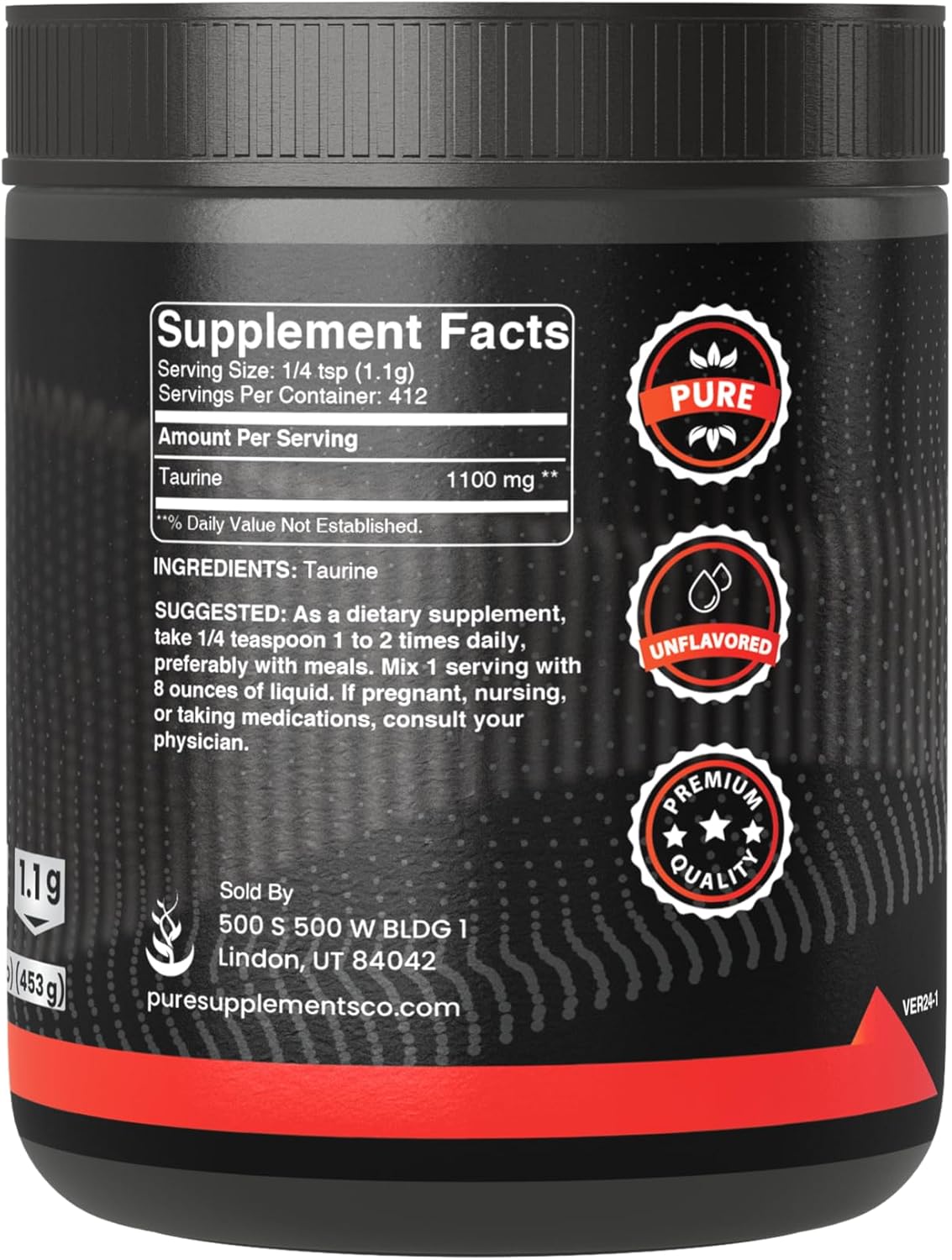 1 lb Taurine Powder - Pure Original Ingredients, No Additives Included