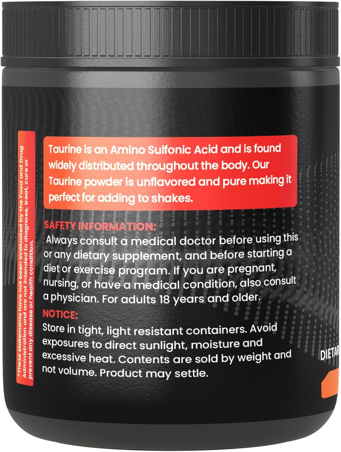 1 lb Taurine Powder - Pure Original Ingredients, No Additives Included