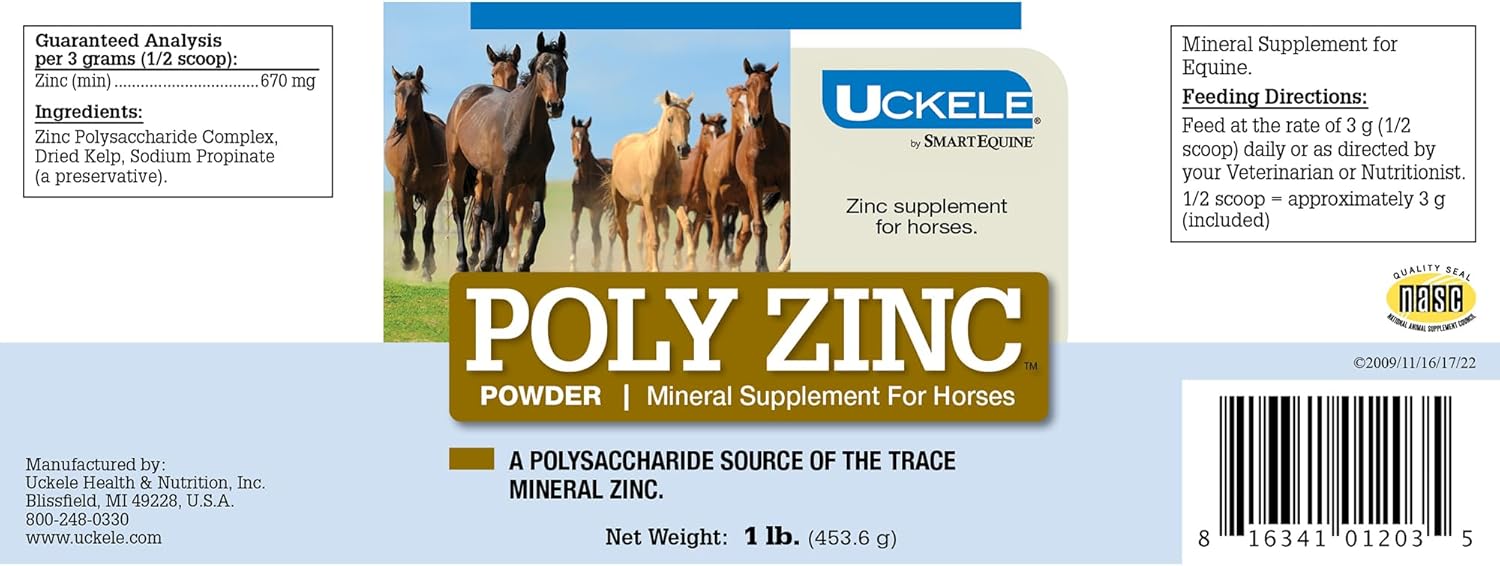 1 lb Uckele Poly Zinc Powder for Equine Health and Wellness