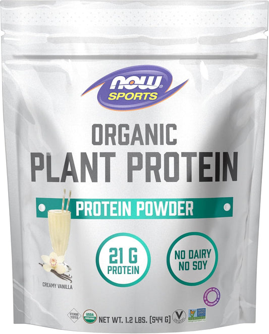 1 lb Vanilla Vegan Plant Protein Powder by NOW Foods Sports