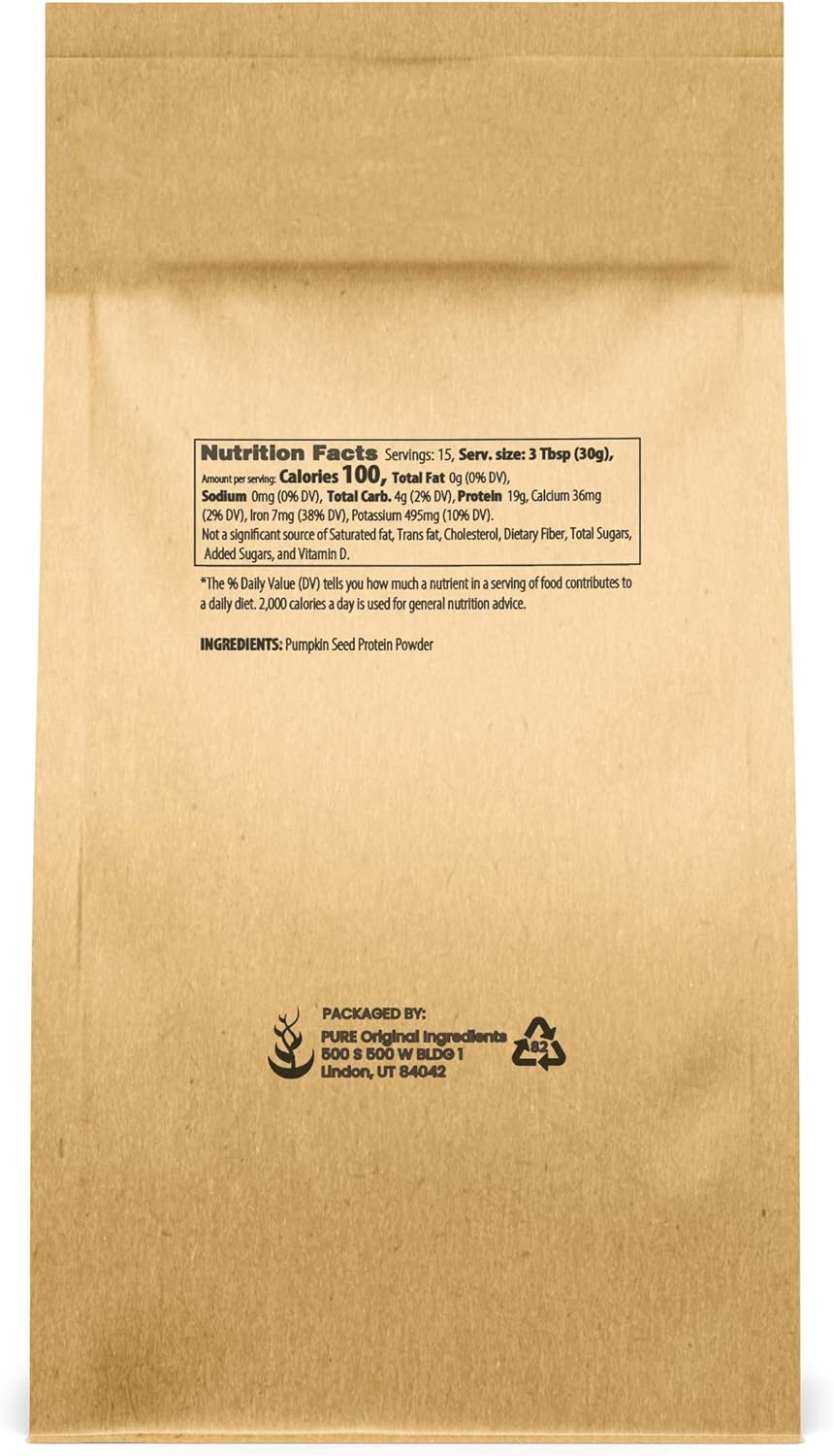 1 lb Vegan Pumpkin Seed Protein Powder - Nutty Flavor for Breads and Smoothies - Pure Original Ingredients