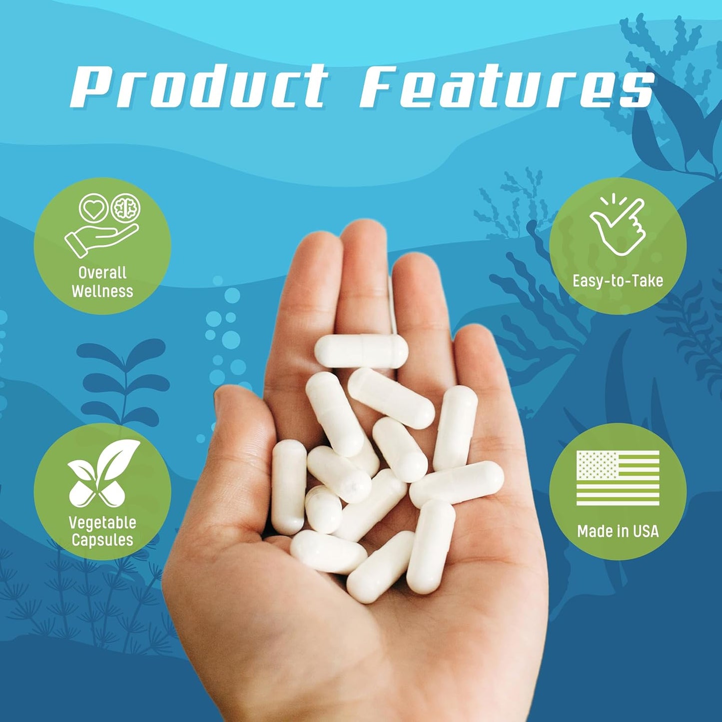 1 Month Supply of Daily Health Coral Calcium & 10 Mushroom Blend Complex - Boost Your Health Every Day