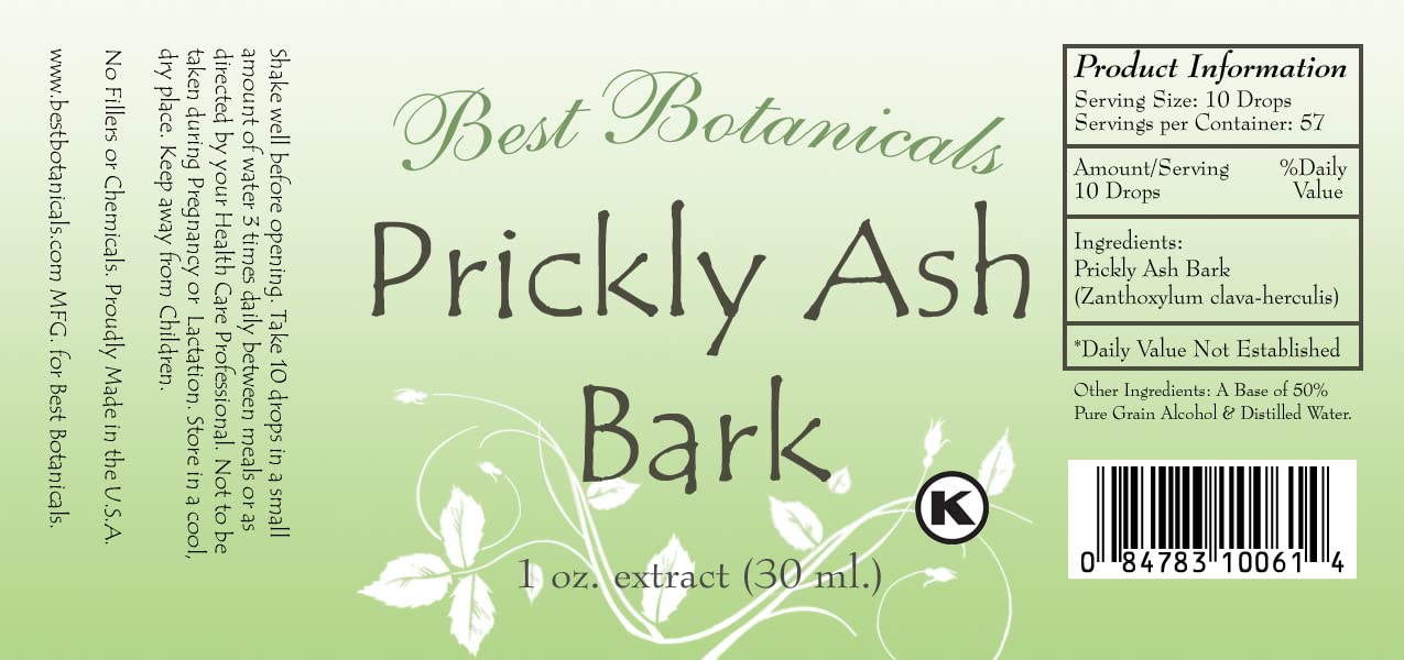 1 oz Best Botanicals Prickly Ash Bark Extract - Pure and Natural Formula for Overall Wellness