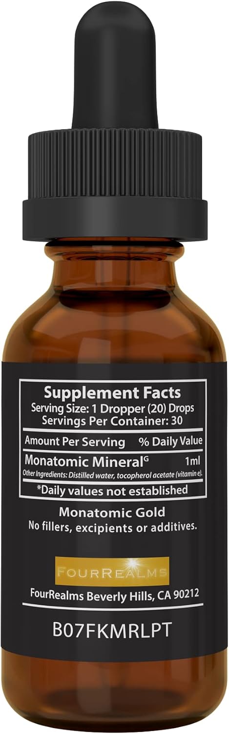1 oz Liquid Gold ORMUS Monoatomic Gold with Pure M-State Minerals & White Powder - 24k Gold Trace Mineral Solution