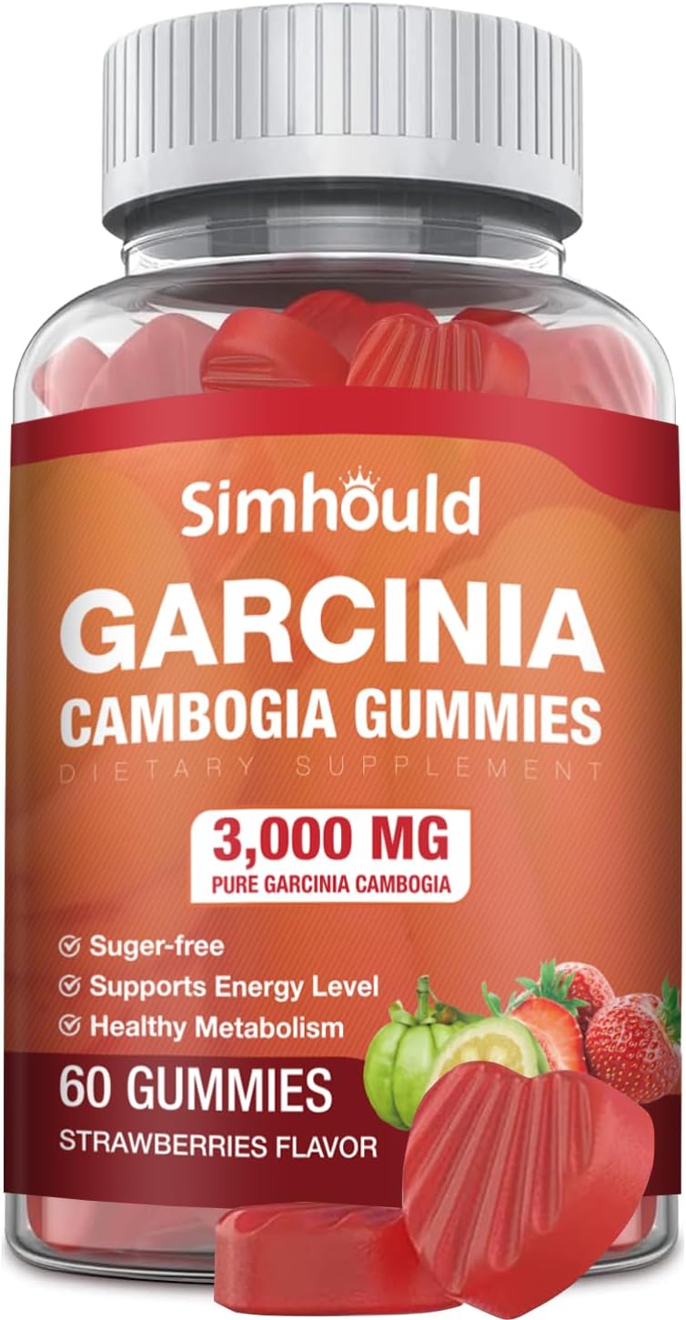 1 Pack Sugar-Free Garcinia Cambogia Gummies - 3000mg 95% HCA with L-Carnitine, Energy Boost, Strawberry Flavor - Easy to Take 60 Count Gummy Pack