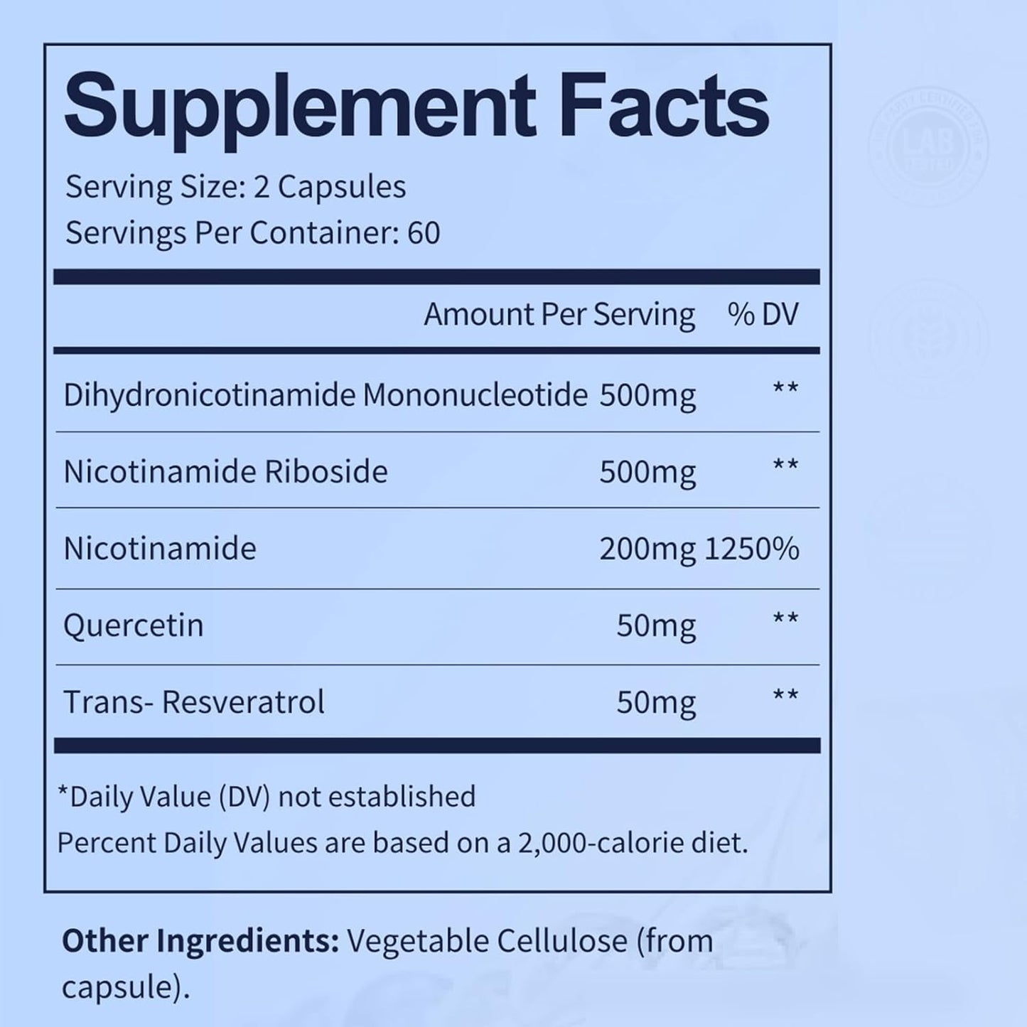 1 Pack Totaria NMNH (Dihydronicotinamide Mononucleotide) Supplement with Niacinamide (Vitamin B3) and Trans-Resveratrol for Anti Aging, Energy, and Focus