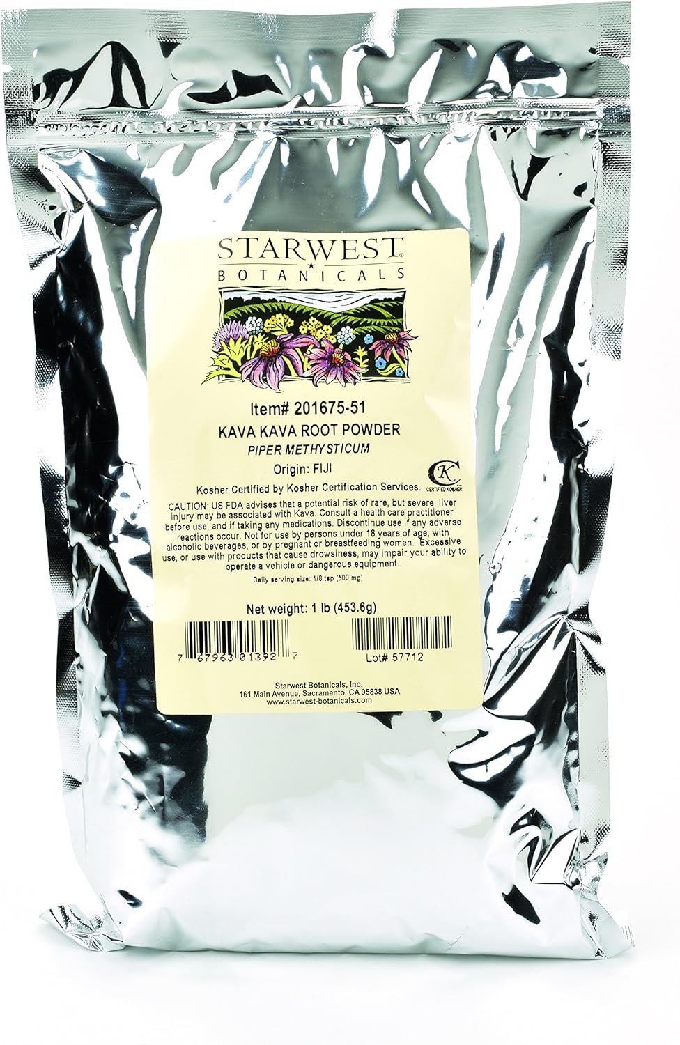 1 Pound Starwest Botanicals Kava Kava Root Powder - Premium Quality and Organic