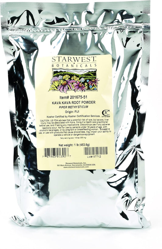 1 Pound Starwest Botanicals Kava Kava Root Powder - Premium Quality and Organic