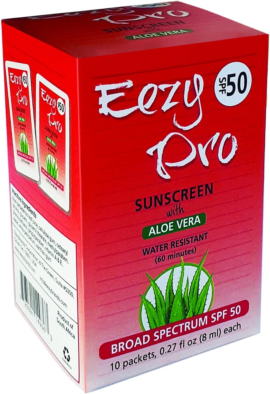 10 Boxes of Spf50 Sunscreen with Aloe Snap Packets - 2.7 Fluid Ounce Each