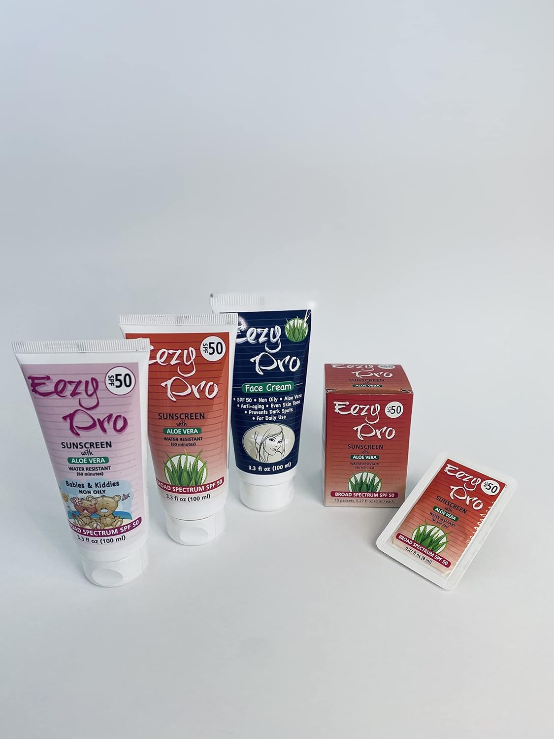 10 Boxes of Spf50 Sunscreen with Aloe Snap Packets - 2.7 Fluid Ounce Each