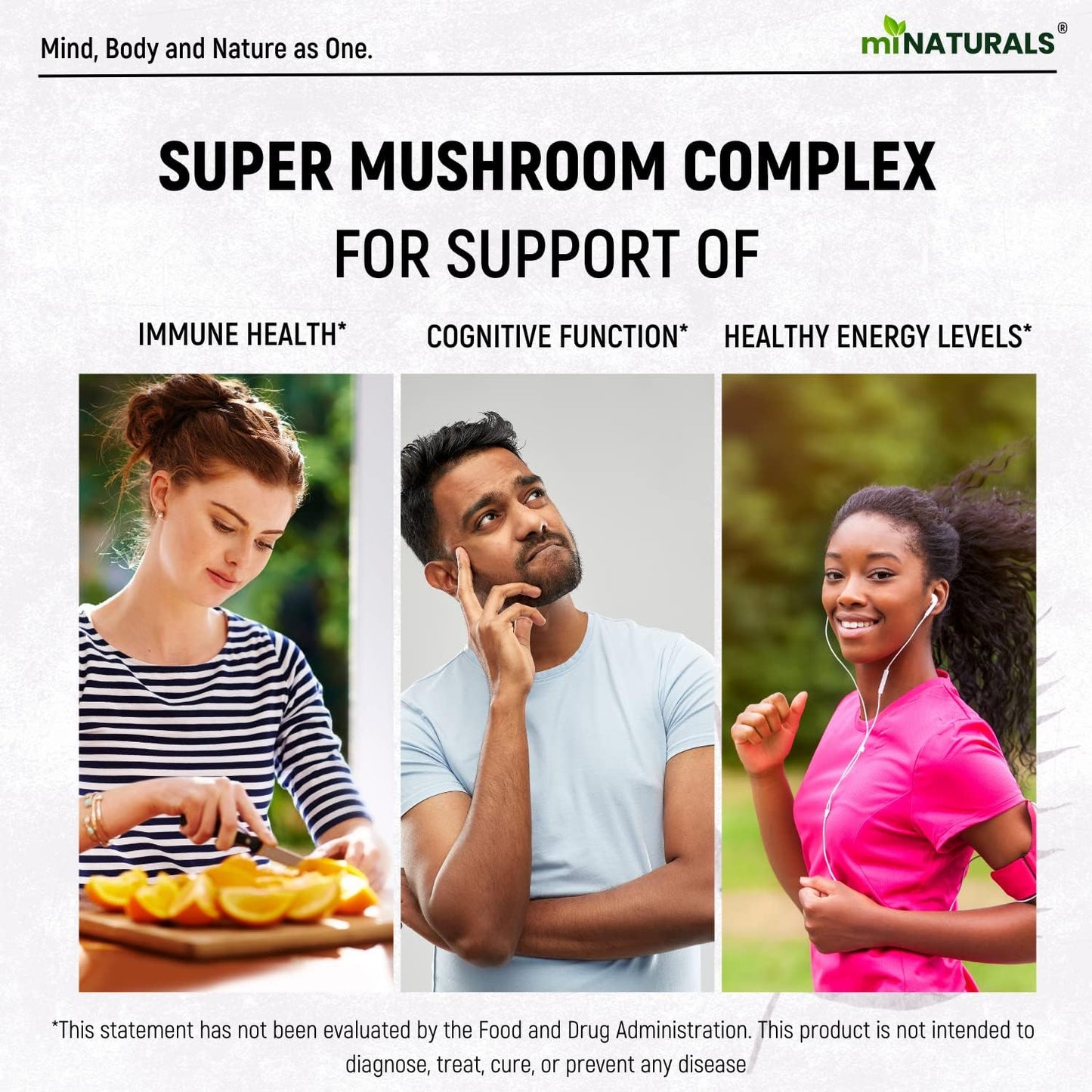 10-in-1 Mushroom Complex Capsule with Real Fruiting Body - Lion's Mane, Reishi, Cordyceps, Chaga, Turkey Tail, Maitake Supplement