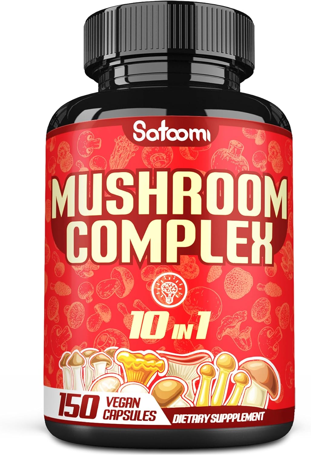 10-in-1 Mushroom Complex Supplements - 5-Month Supply - Brain Support - 150 Capsules - Lions Mane, Cordyceps, Reishi, Chaga, Maitake, Shitake & More