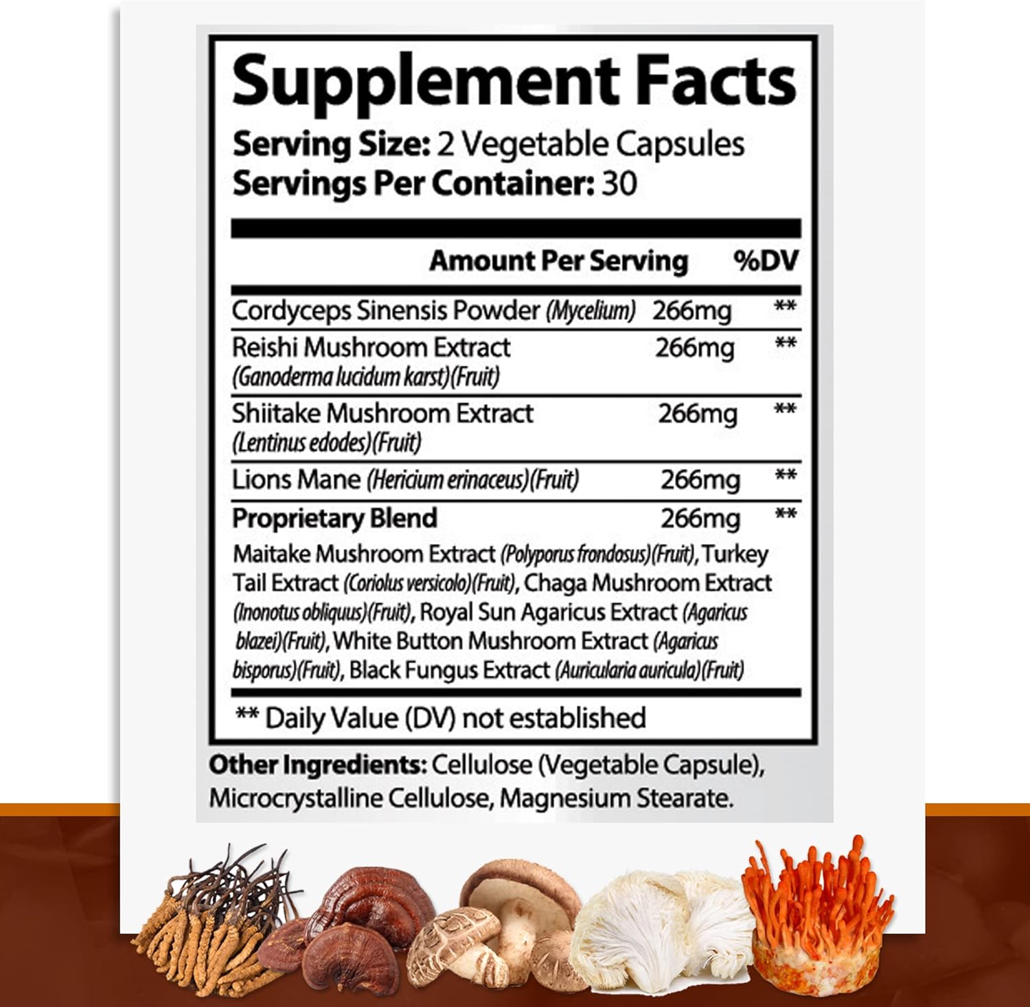 10-in-1 Mushroom Complex with Vitamin C, D3, Zinc, and Ginger - GreeNatr Powerful Supplement