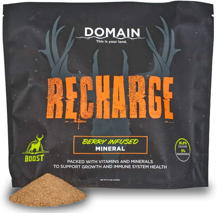 10 lb Bag of Domain Outdoor Recharge Deer Mineral with Vitamins and Minerals for Growth and Health, Berry Infused Flavor