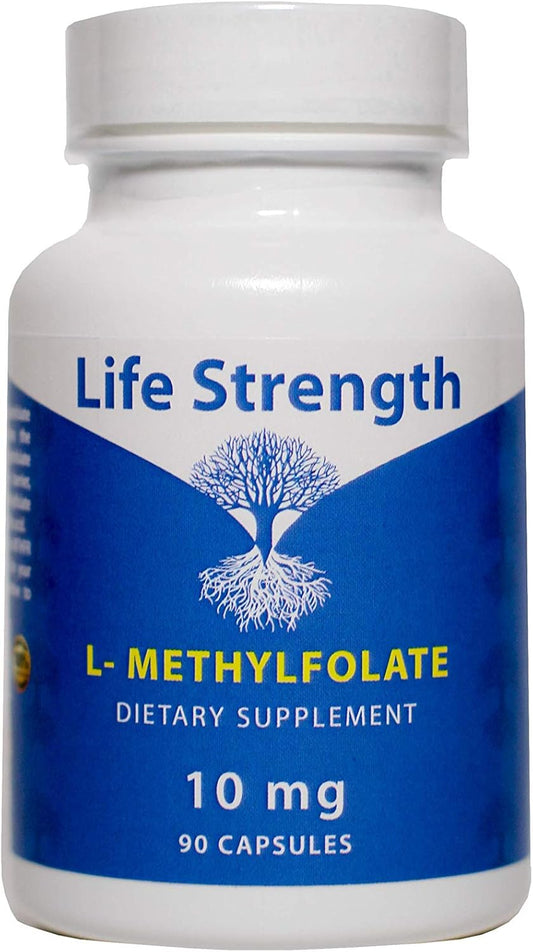 10 MG LifeStrength L-Methylfolate: Optimized & Bioactive 5-MTHF Supplement for Mood, Immune Support, Energy - Non-GMO, Gluten-Free - 90 Capsules - BoostGo Australia