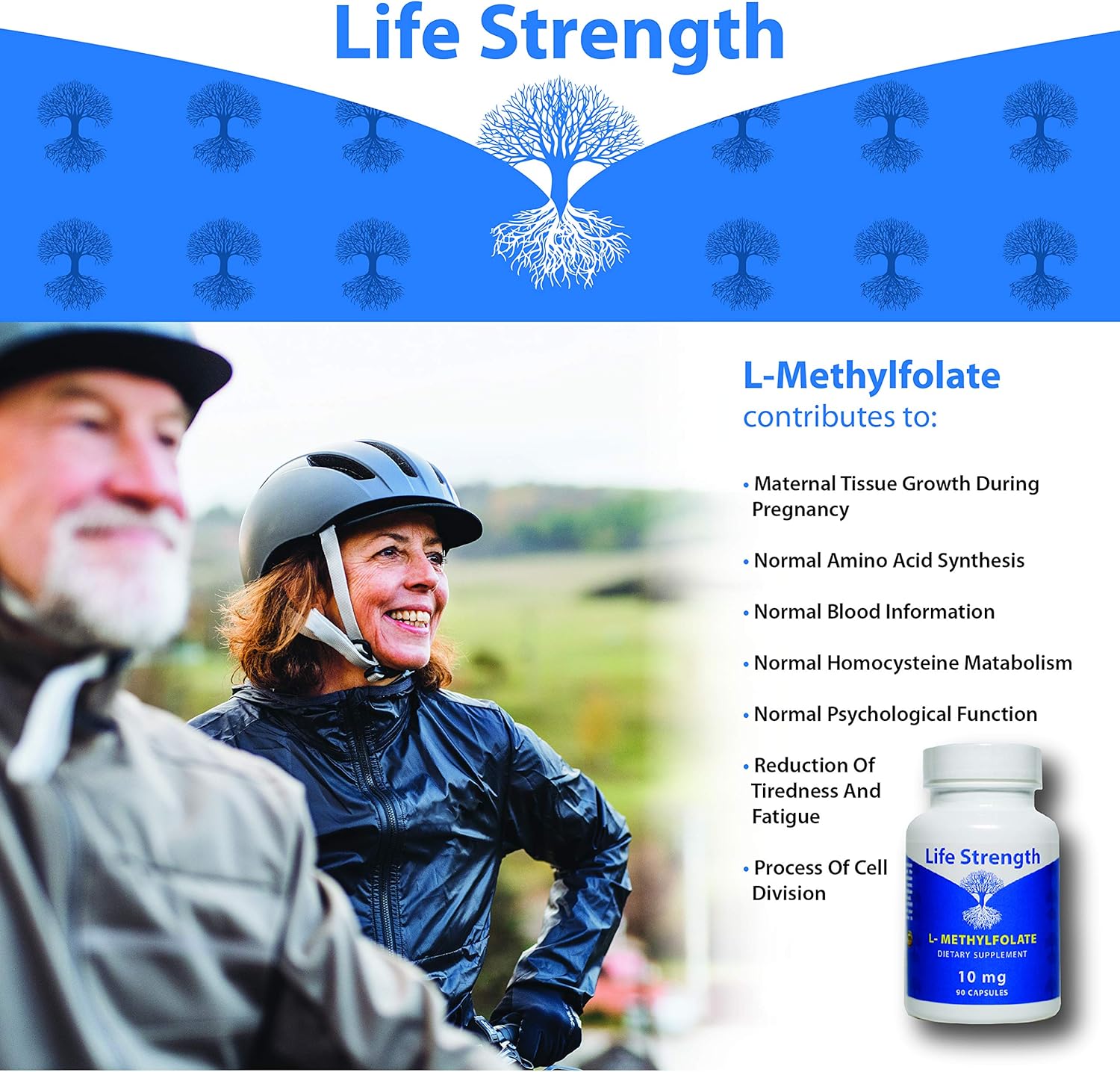 10 MG LifeStrength L-Methylfolate: Optimized & Bioactive 5-MTHF Supplement for Mood, Immune Support, Energy - Non-GMO, Gluten-Free - 90 Capsules - BoostGo Australia