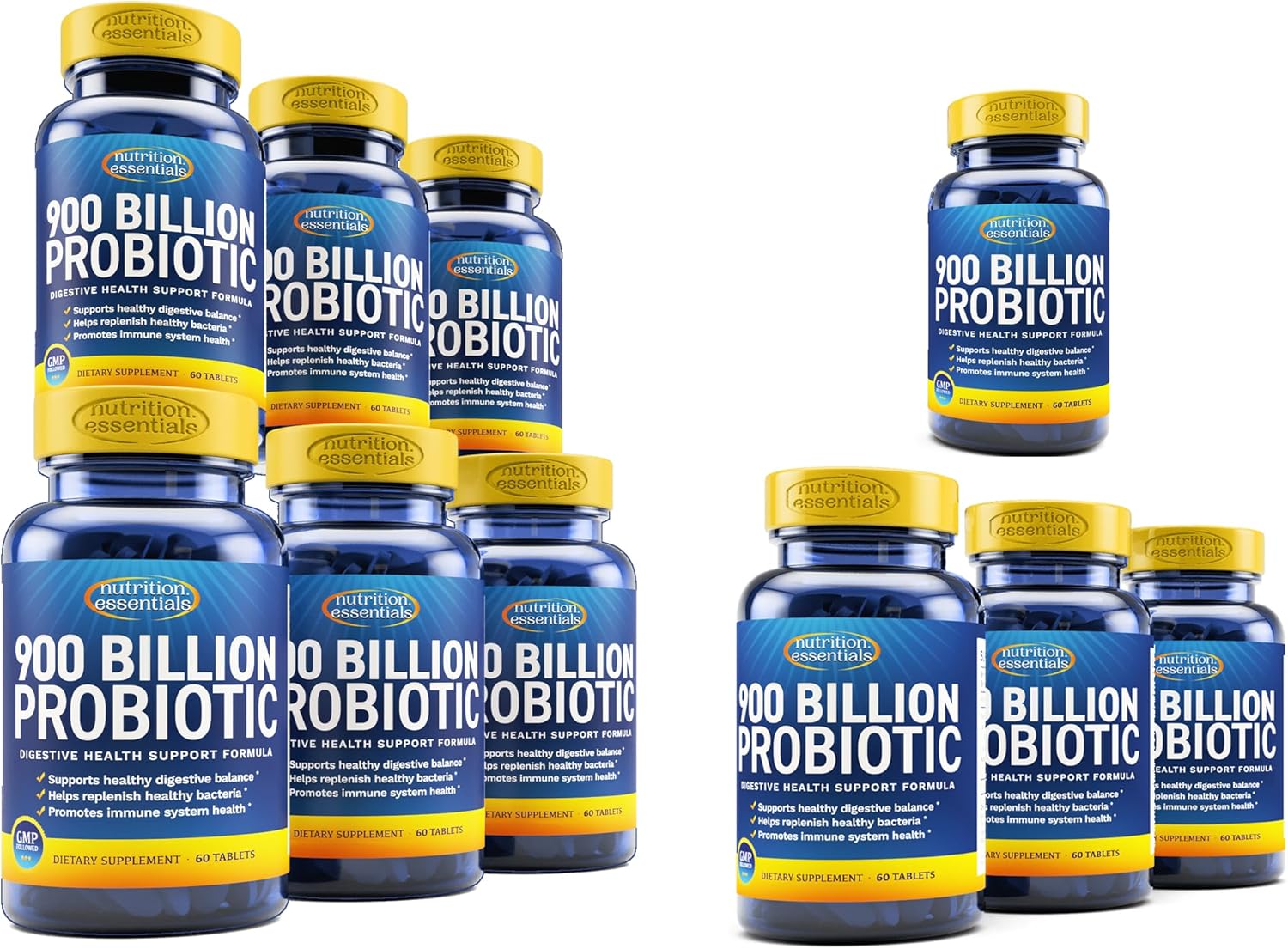 10 Month Supply Probiotic Digestive Health Support for Women & Men - USA Made Vegan Formula with Prebiotic Blend - 62% More Stable Gut Health Probiotics