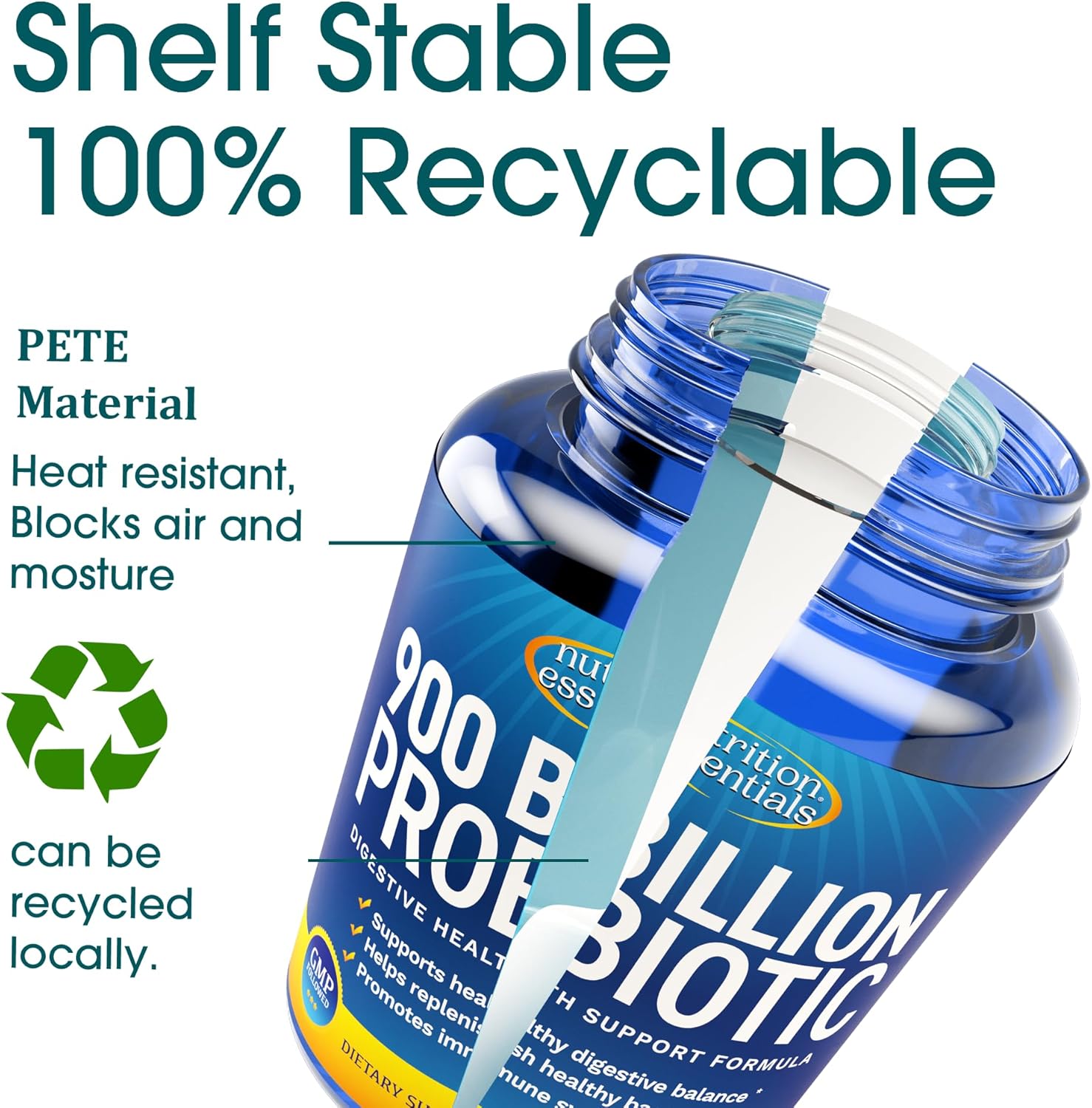 10 Month Supply Probiotic Digestive Health Support for Women & Men - USA Made Vegan Formula with Prebiotic Blend - 62% More Stable Gut Health Probiotics